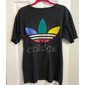 Vintage Adidas T-Shirt - Black/Multi - Size M